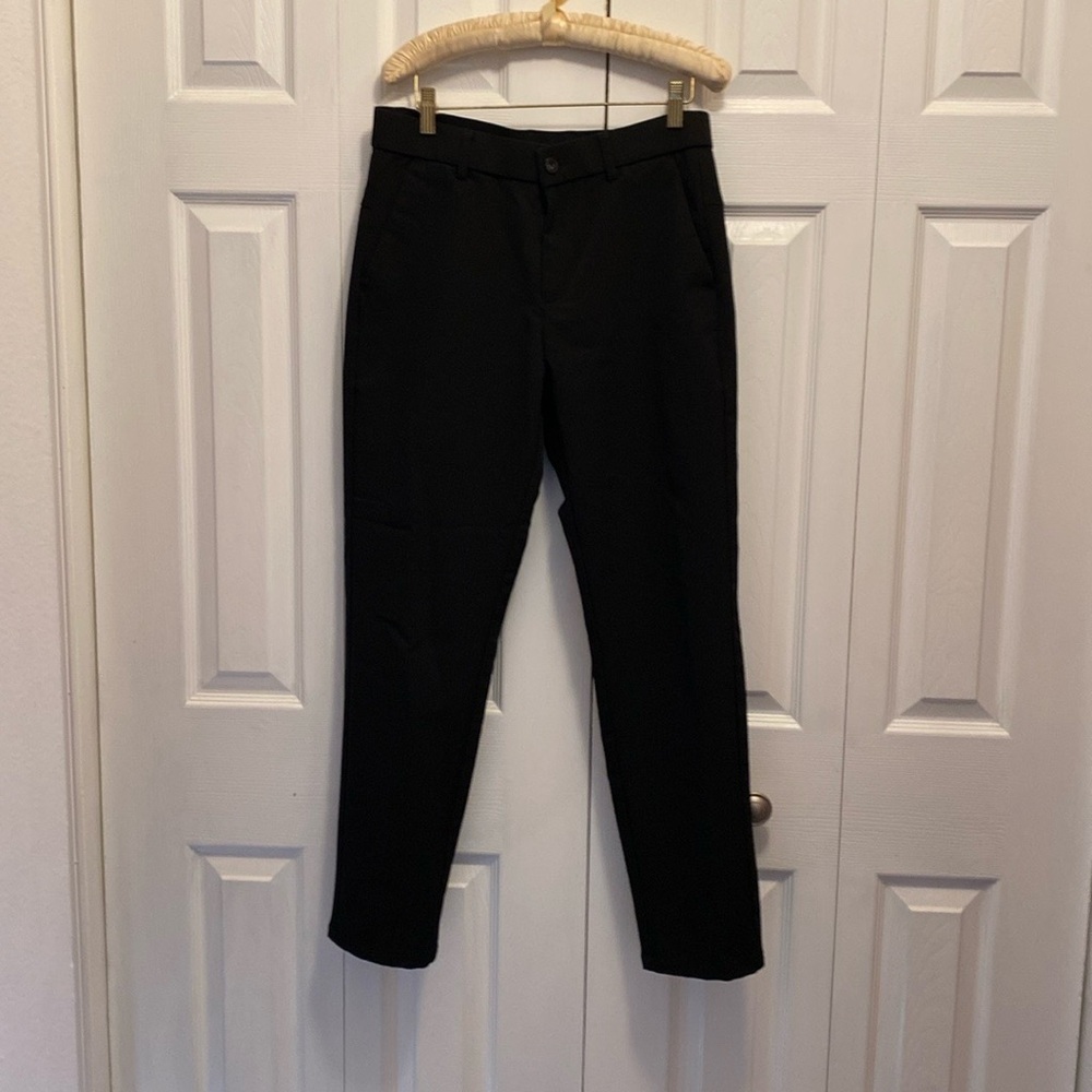 Plaid and Plain young men’s slacks. Blk